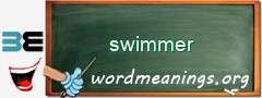WordMeaning blackboard for swimmer